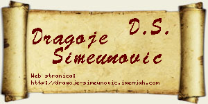 Dragoje Simeunović vizit kartica